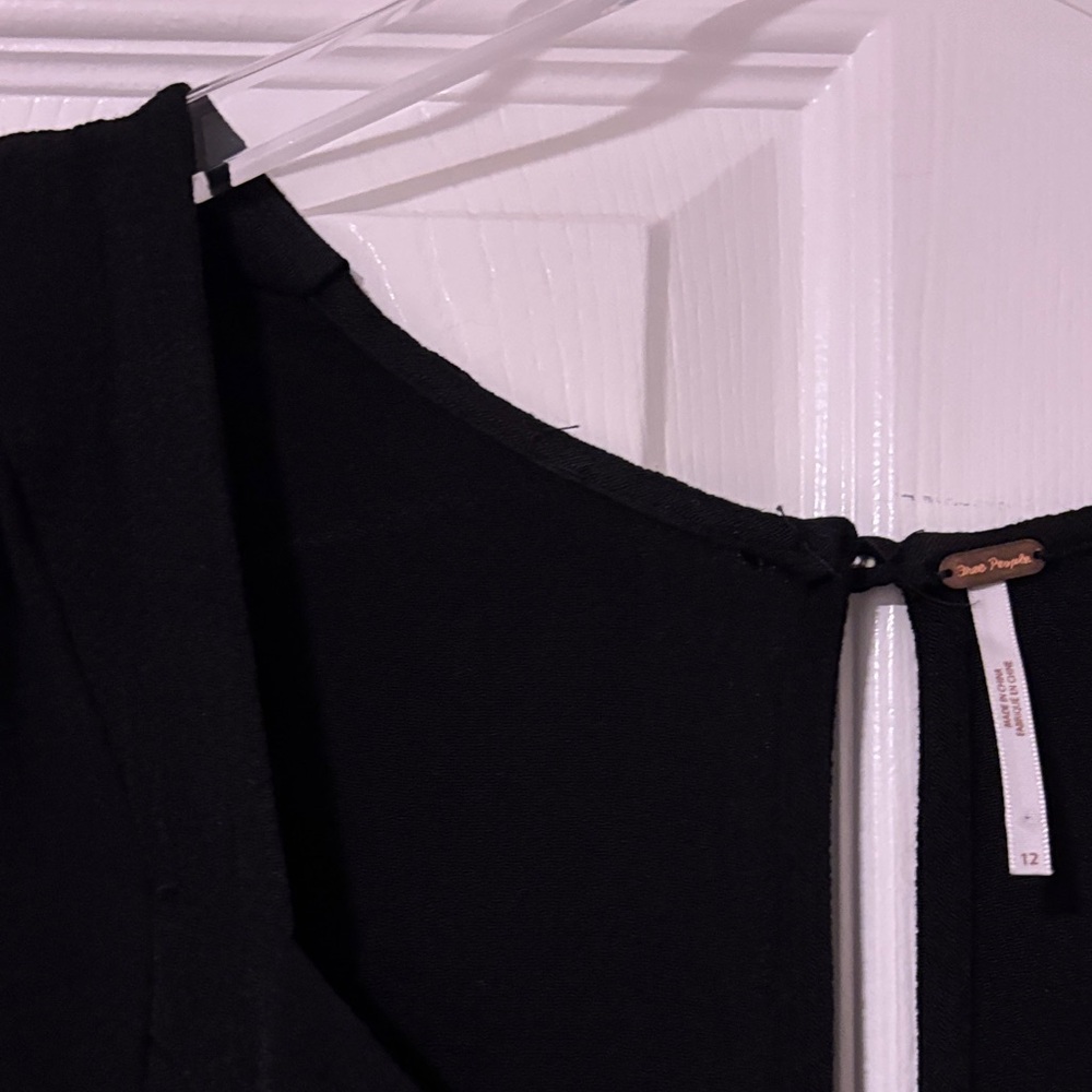 FREE PEOPLE… Black Puff Sleeve Sweetheart Neckline Romper…Sz 12… NWOT - Picture 6 of 13